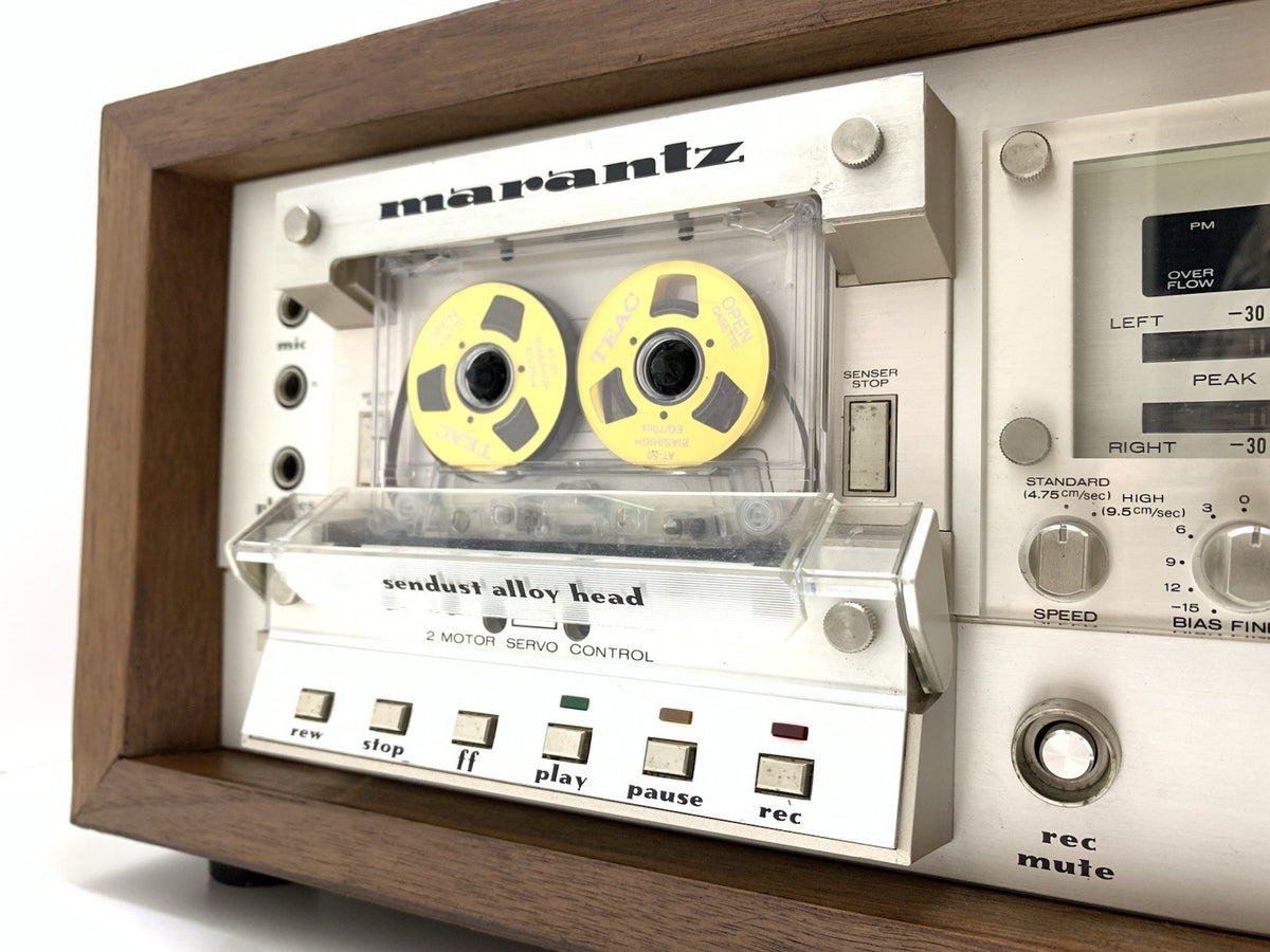 MARANTZ SD 8000 Stereo Cassette Tape Deck With WOOD BOX 2 Speeds WORK Good Look