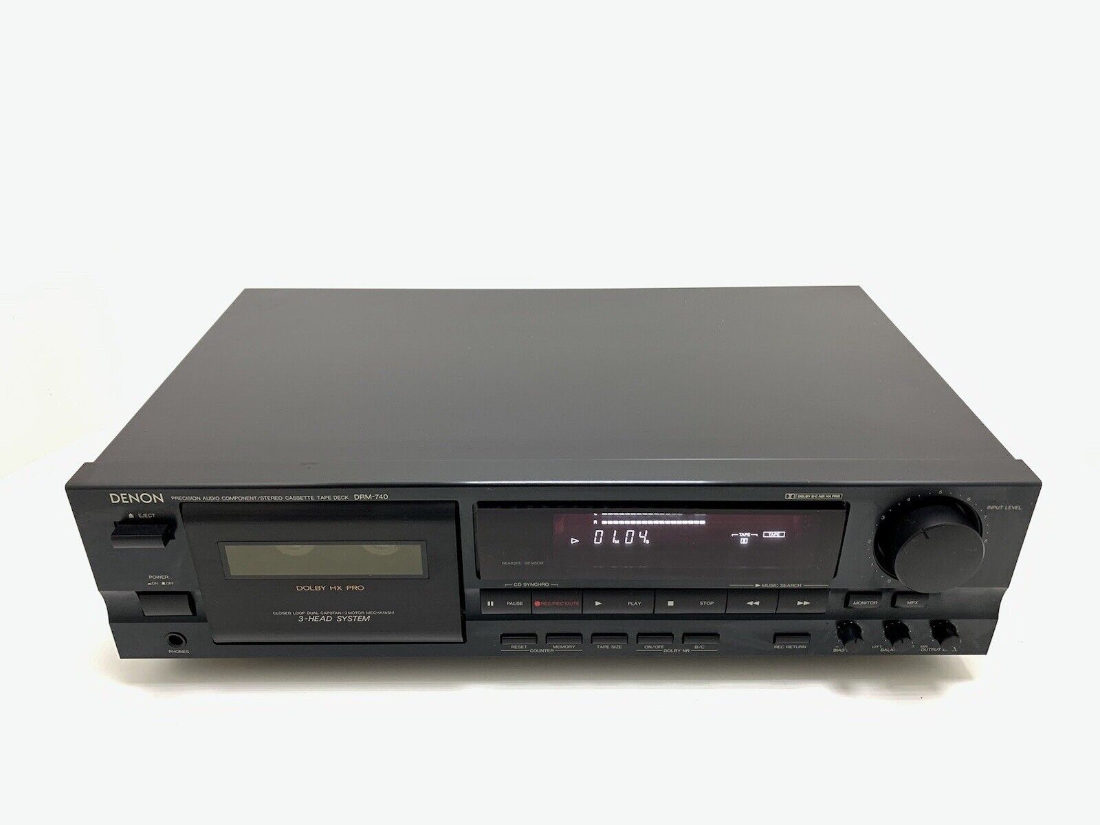 DENON DRM-740 Stereo Cassette Tape Deck 3 Head Vintage 1995 HiEnd WORK Good Look