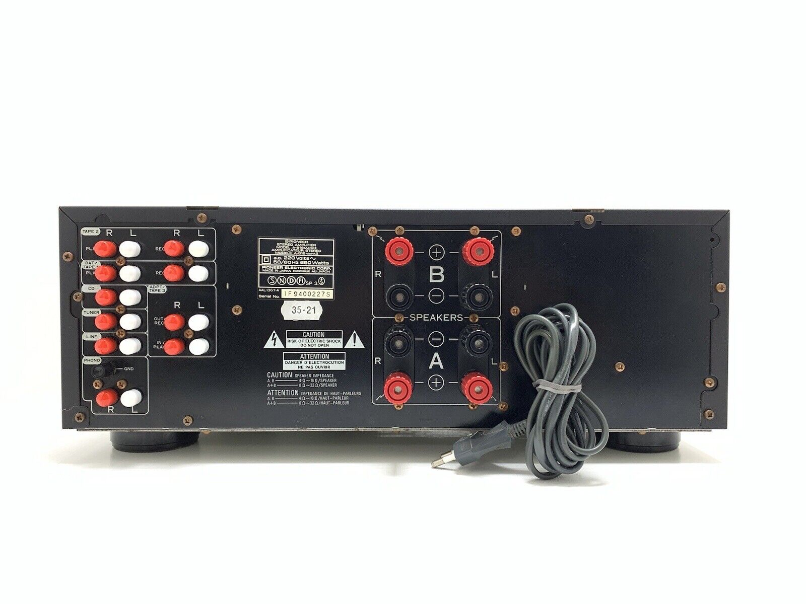 PIONEER A 616 MarkII Stereo Amplifier 80+80Watts RMS Vintage 1988 WORK Good Look