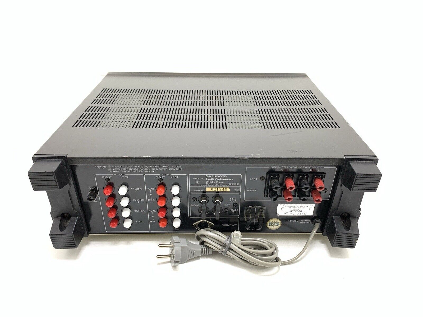 KENWOOD KA 8100 DC Integrated Stereo Amplifier 75+75 WRMS Vintage 1977 Good Look