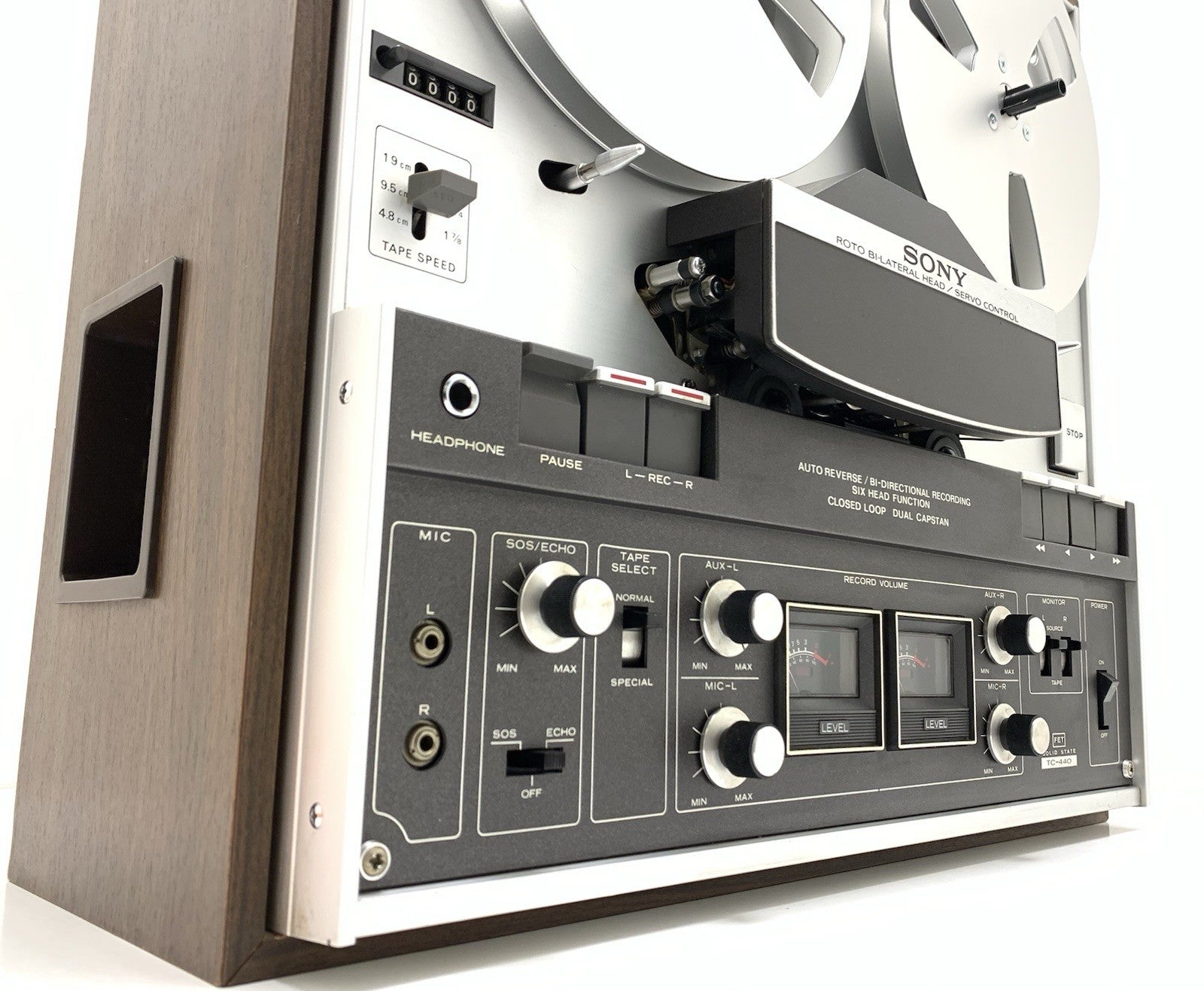 SONY TC 440 Open Reel 4 Track 7" Tape 3 Head Auto Reverse Vintage WORK Good Look