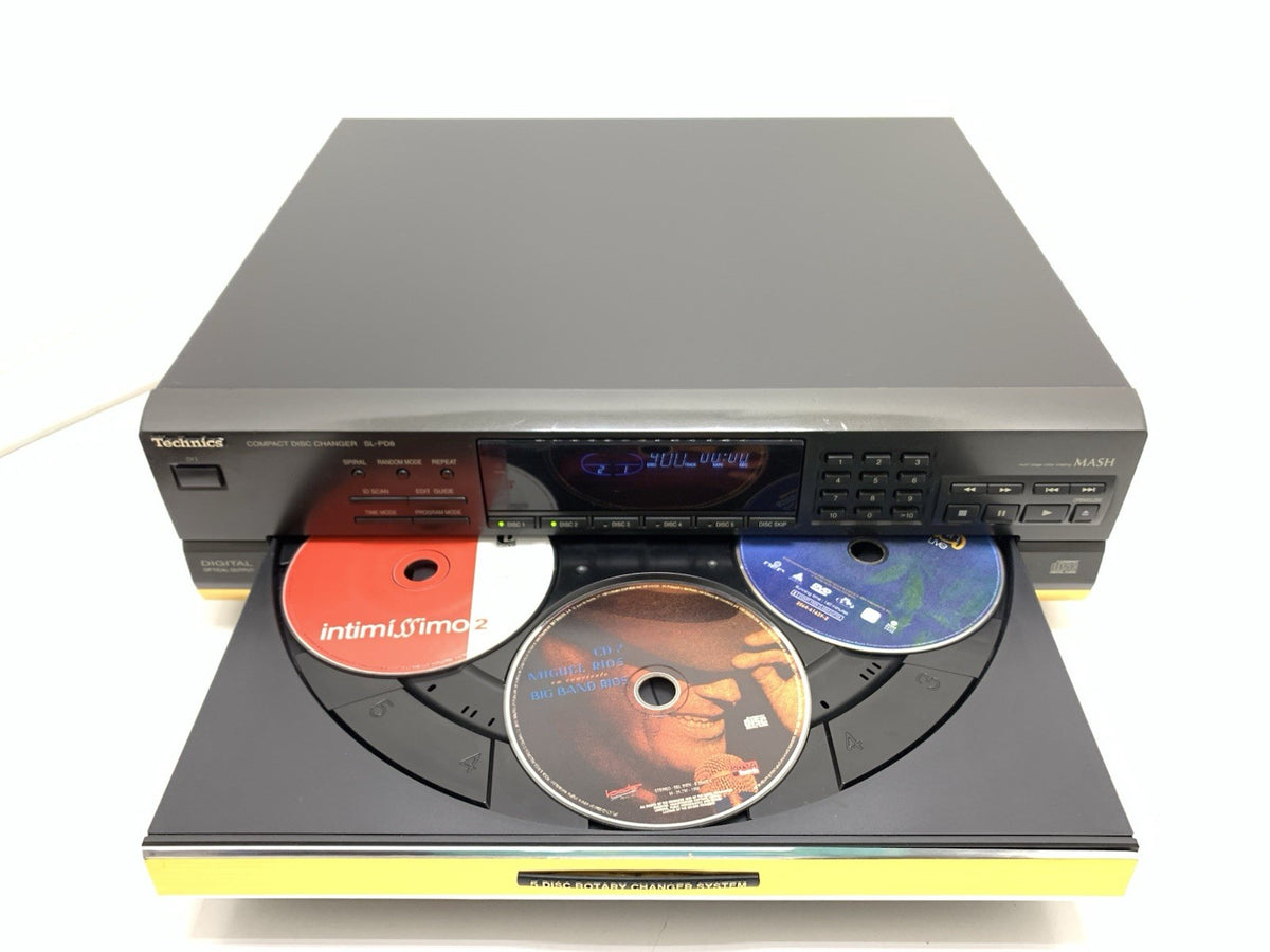 Technics SL-PD8 5 Disc CD Changer MASH Custom Gold Finish 230V Serviced WorkGood