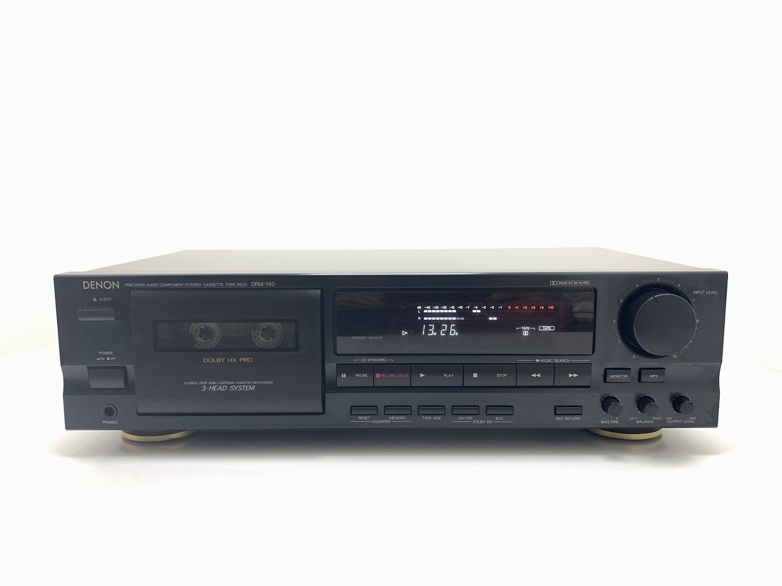 DENON DRM-740 Stereo Cassette Tape Deck 3 Head Vintage 1995 HiEnd WORK Good Look