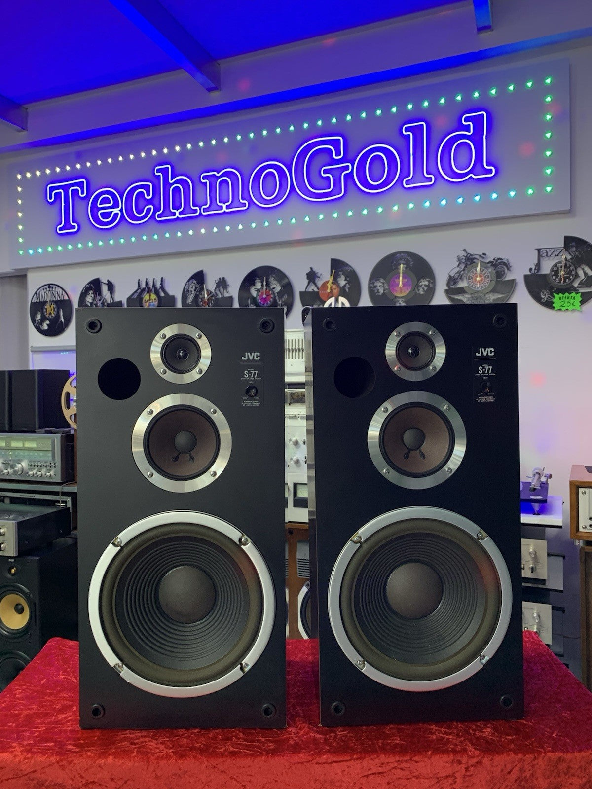 JVC S 77R Speakers 3Way System 120 Watts RMS Vintage 1980 Work Perfect Good Look