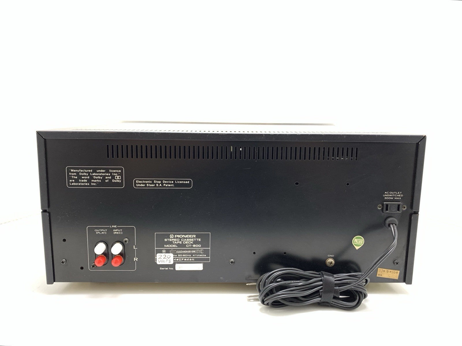 PIONEER CT 800 with handles Rack 19" Rare Stereo Tape Deck Vintage WORK GoodLook