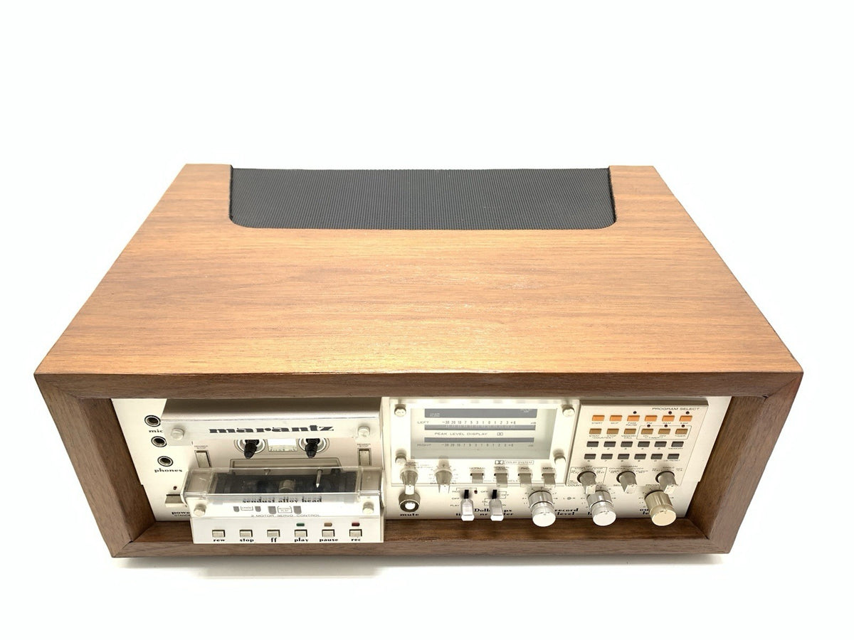 MARANTZ SD 8000 Stereo Cassette Tape Deck With WOOD BOX 2 Speeds WORK Good Look