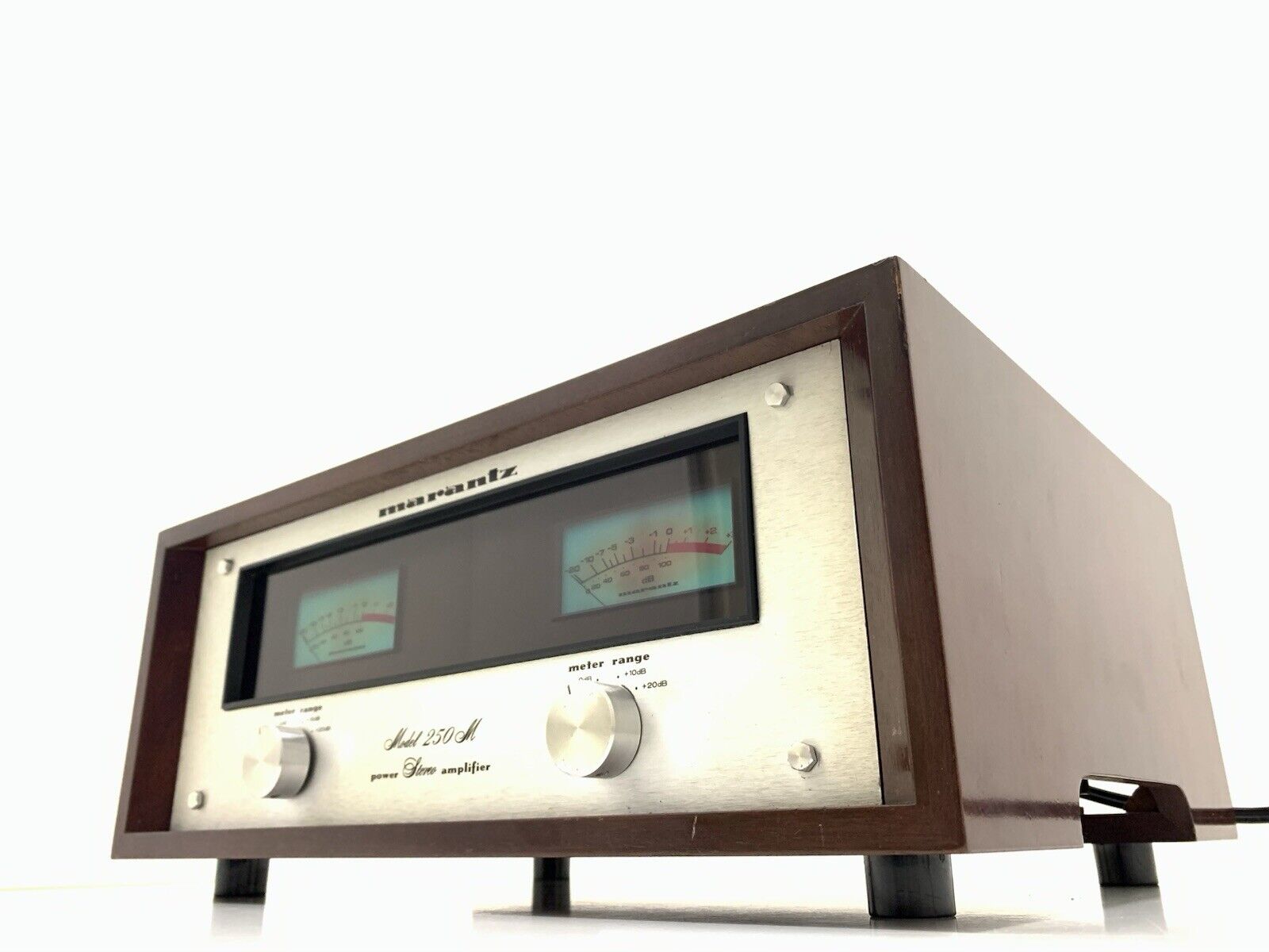 MARANTZ 250M Stereo Power Amplifier Wood Box 250WRMS Vintage 1976 WORK Good Look