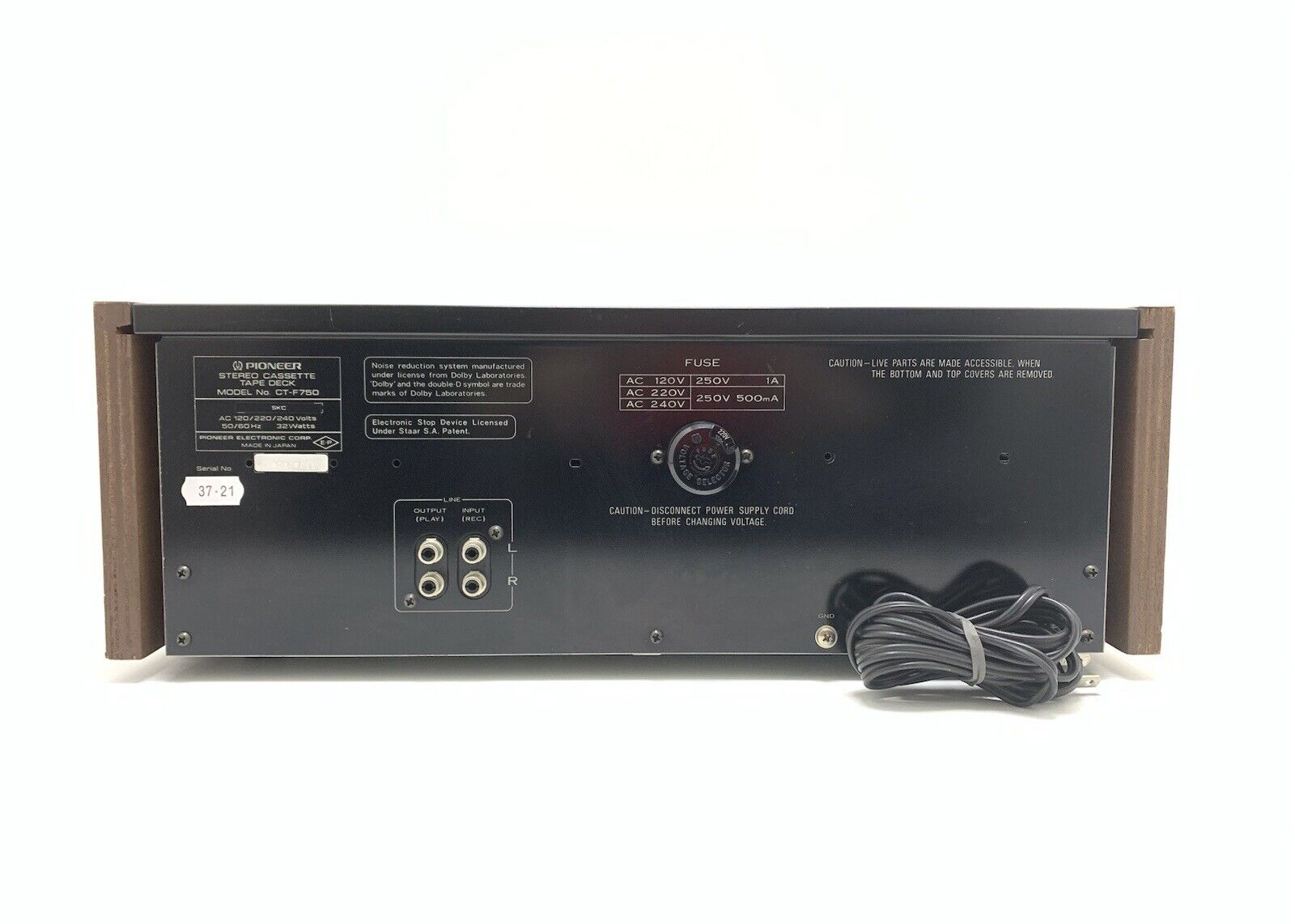 PIONEER CT-F750 Wood Box 2Head Auto Reverse Tape Cassette Vintage