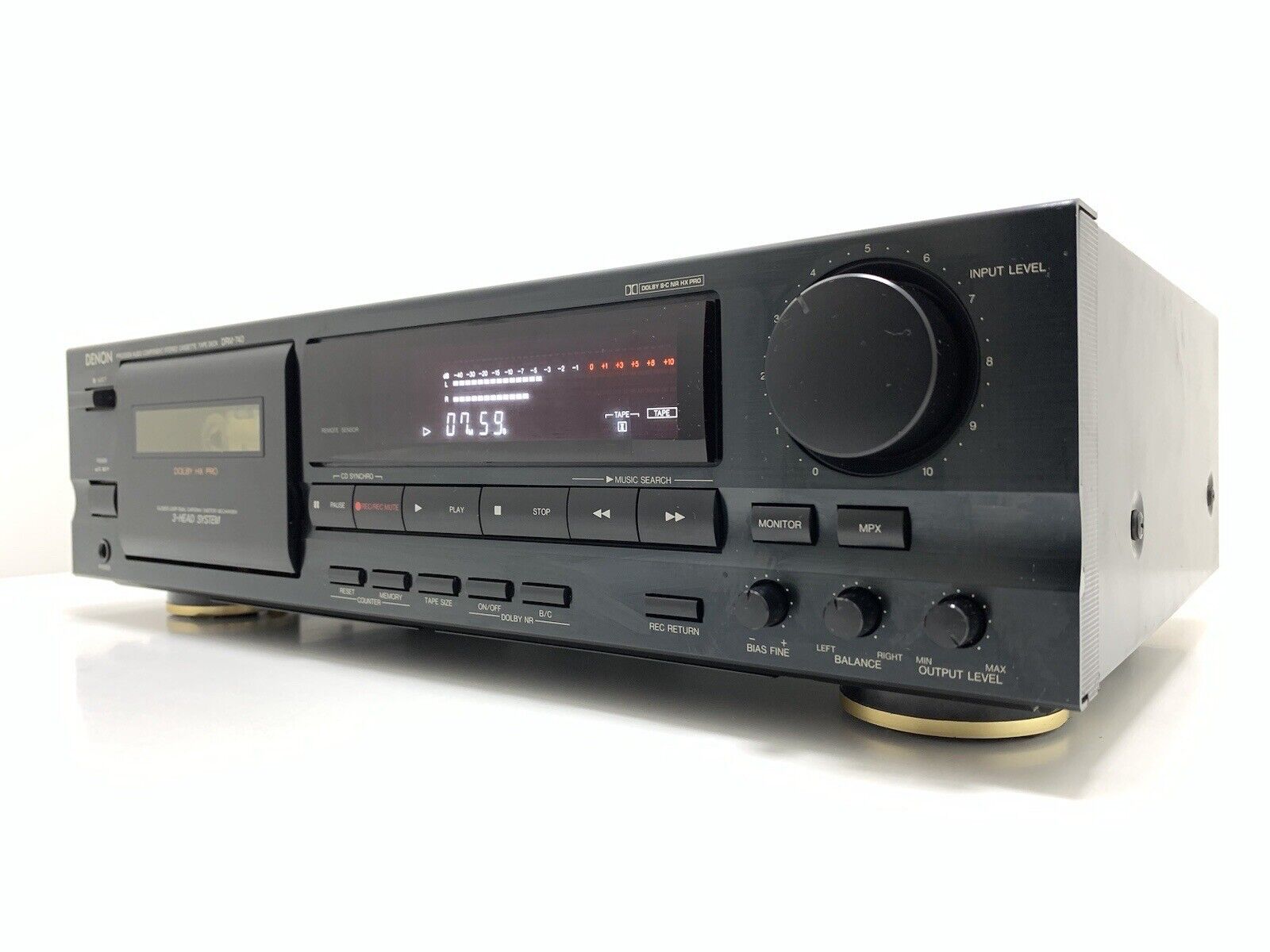 DENON DRM-740 Stereo Cassette Tape Deck 3 Head Vintage 1995 HiEnd WORK Good Look