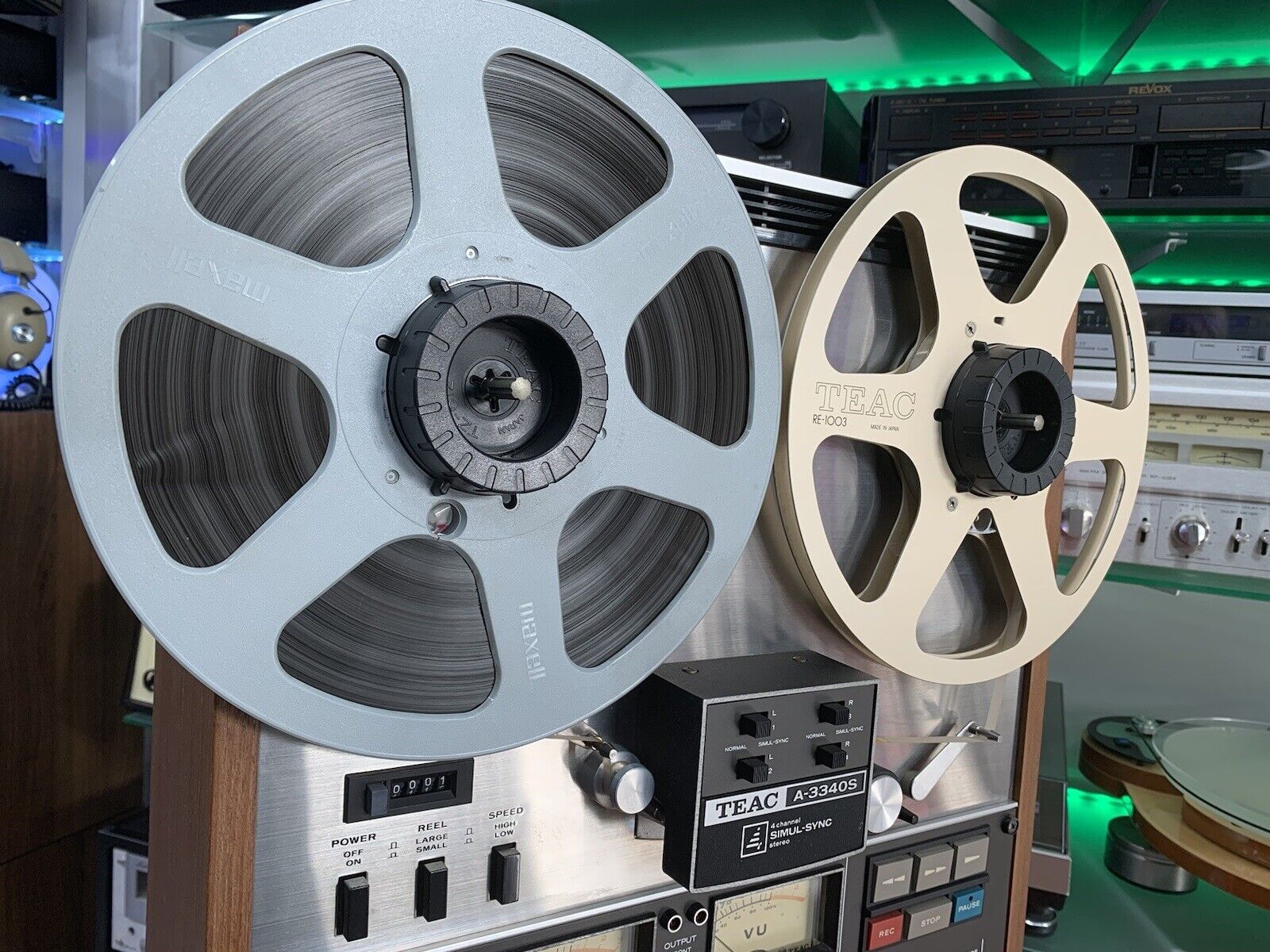 TEAC A-3340S 4 Channel Simul-Sync Reel to Reel 10" Tape Vintage WORK Good Look
