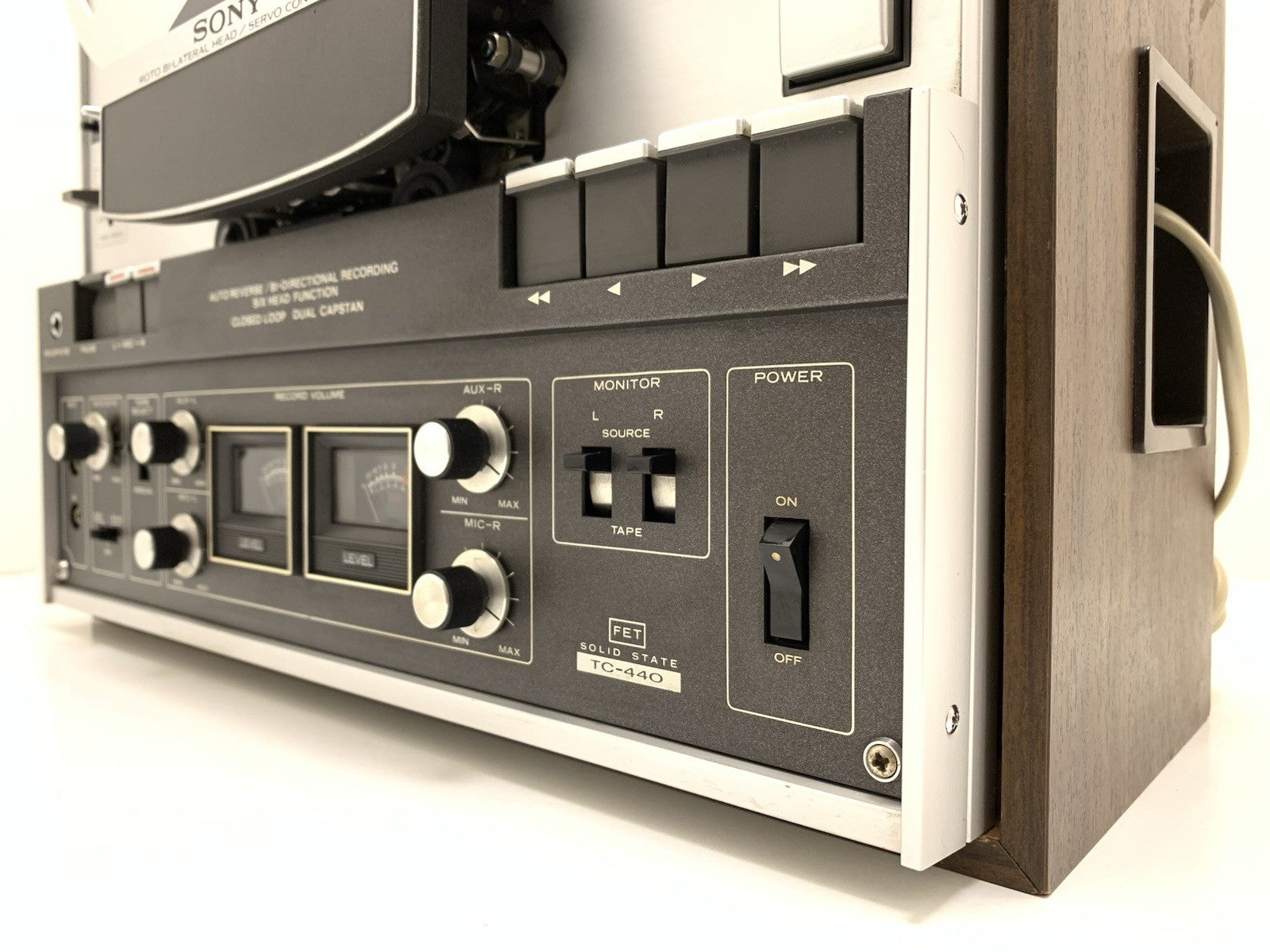 SONY TC 440 Open Reel 4 Track 7" Tape 3 Head Auto Reverse Vintage WORK Good Look