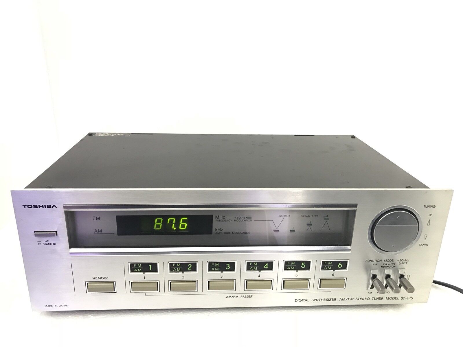 TOSHIBA ST-445 AM-FM Stereo Digital Tuner Vintage 1980 High End Refurbished 100%