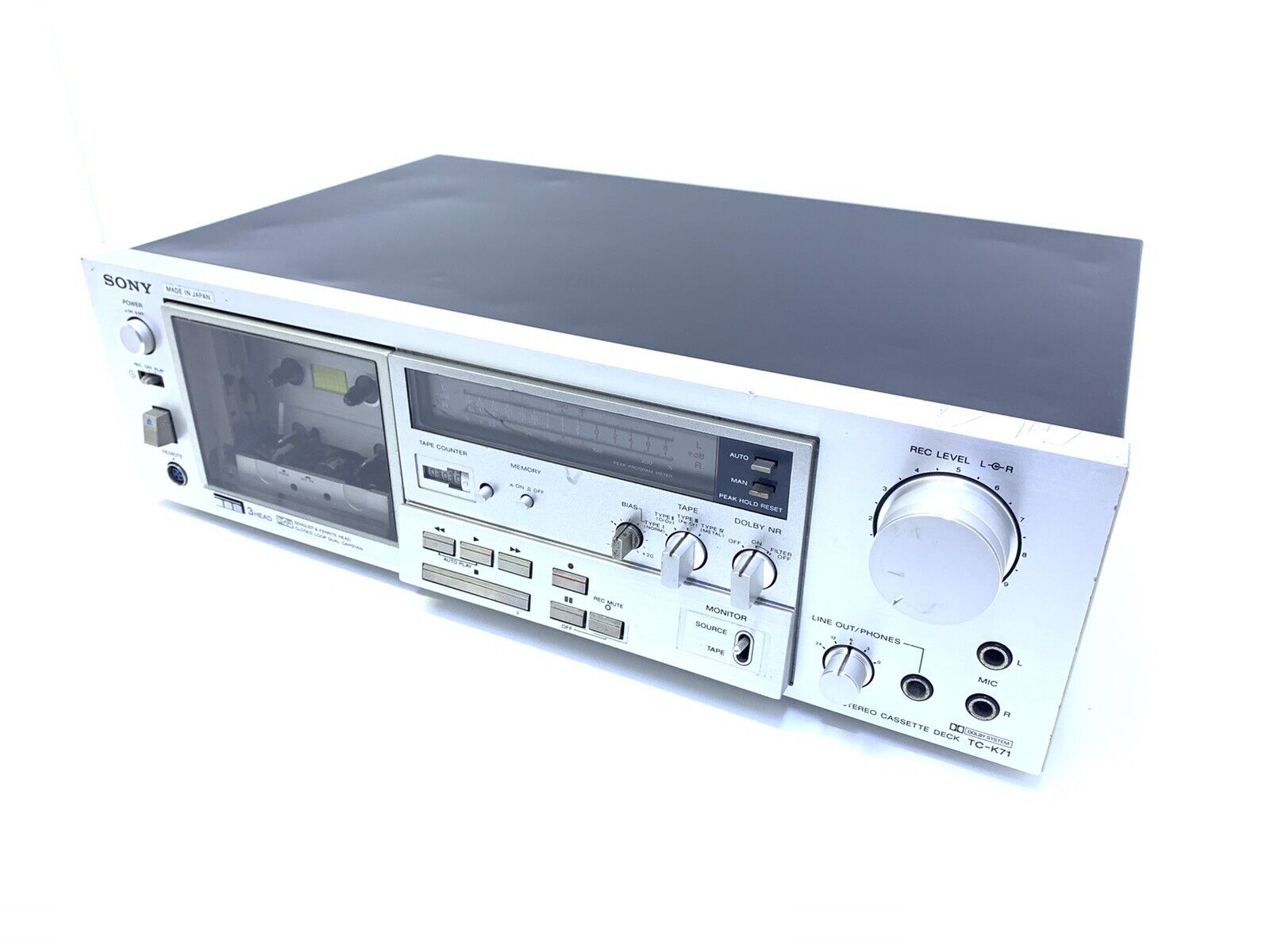 SONY TC-K71 Tape Deck Cassette Vintage 1980 3 Head Refurbished Hi End Good Look