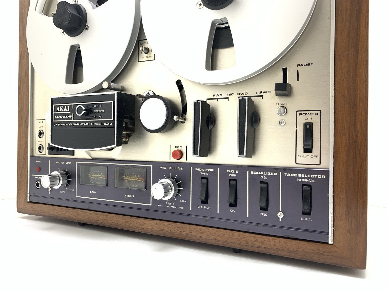AKAI 4000 DS Reel to Reel Stereo 3 Head 4 Track Tape Vintage 1973 WORK Good Look