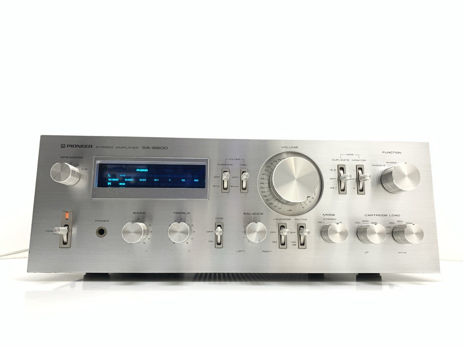 PIONEER SA 8800 Stereo Amplifier 2X 80Watts RMS Blue Line Vintage 1979 Good Look
