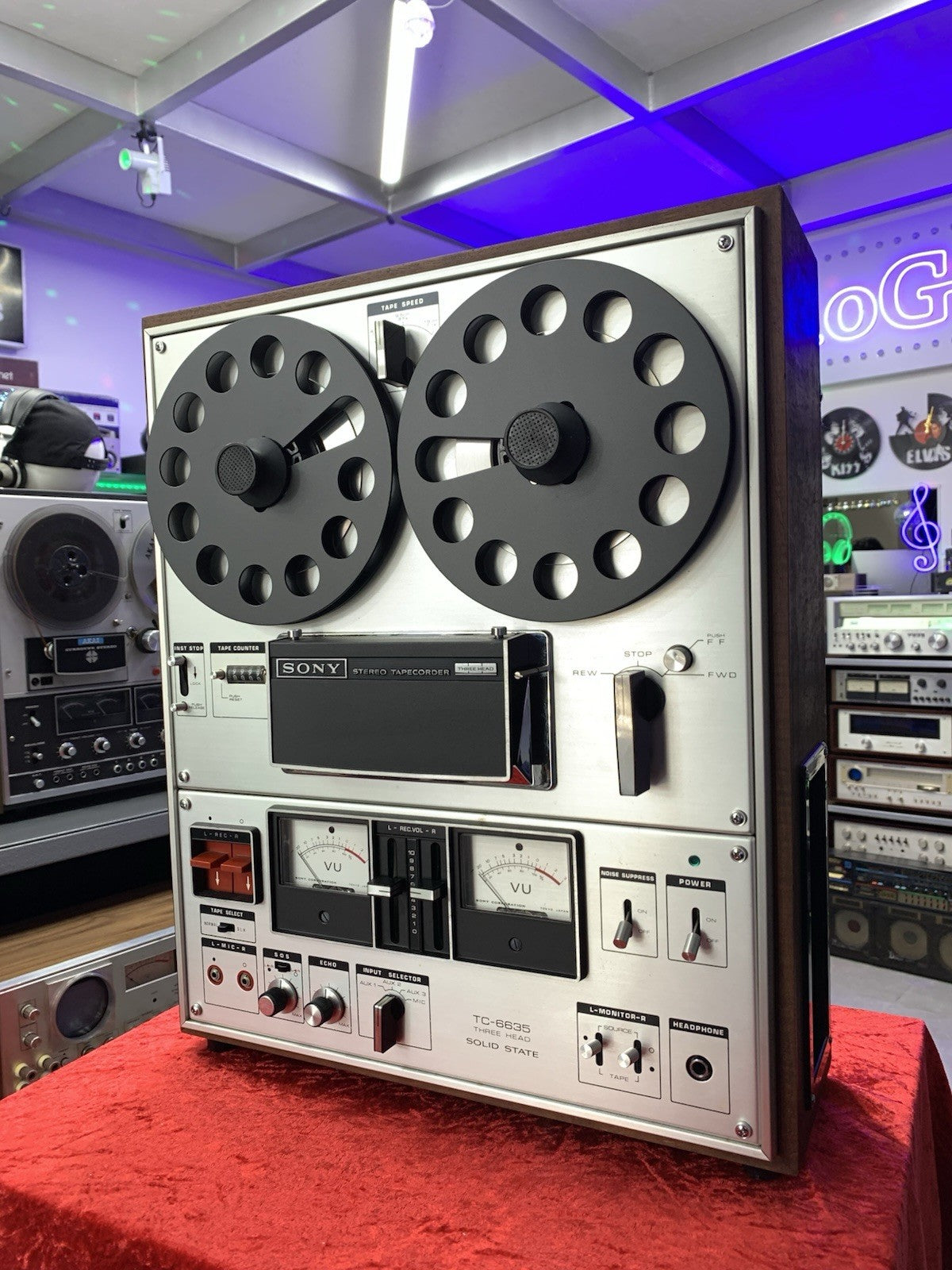 SONY TC 6635 Reel to Reel 4 Track 7" Tape 3 Head Vintage WORK Perfect Good Look
