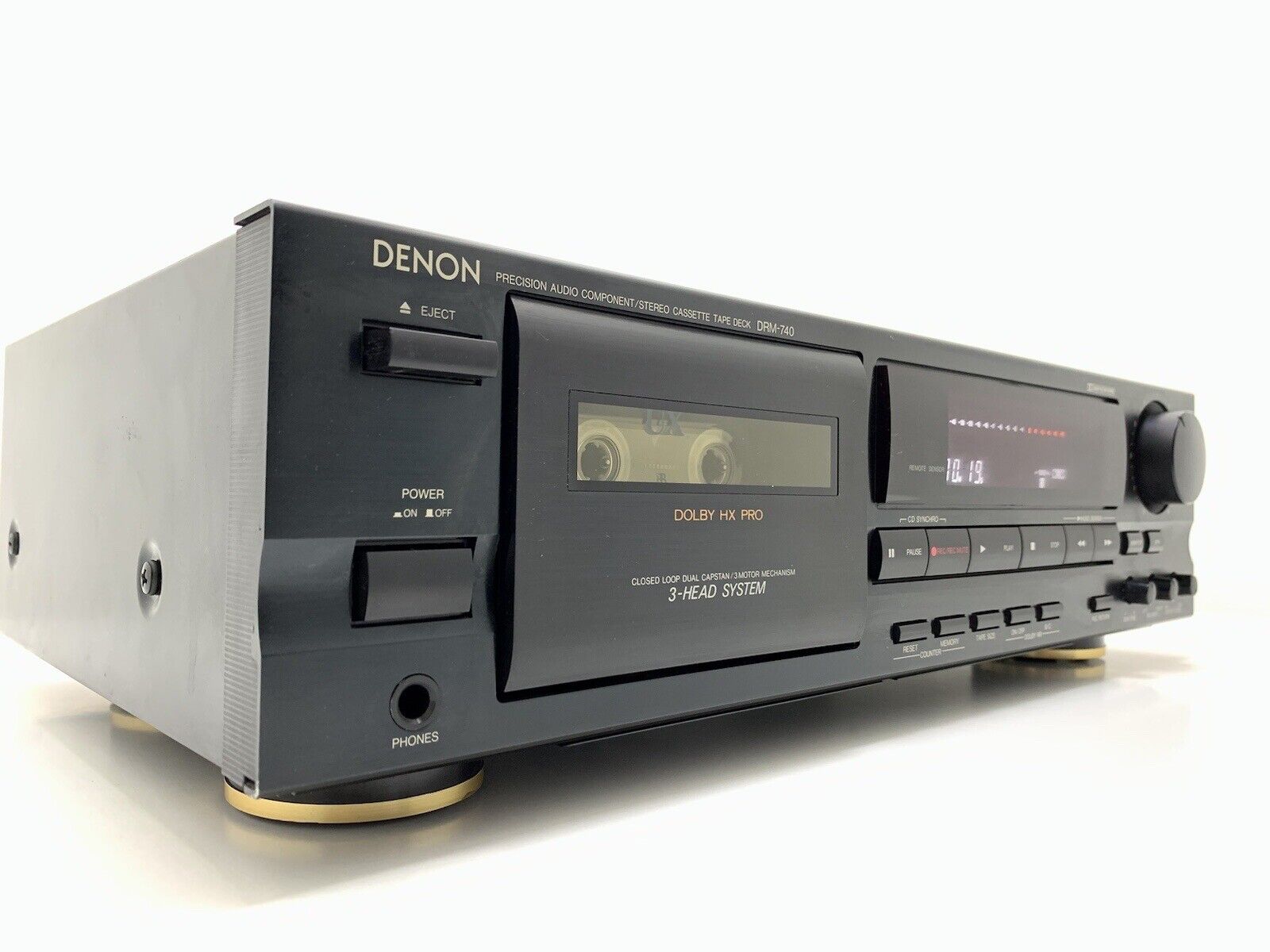 DENON DRM-740 Stereo Cassette Tape Deck 3 Head Vintage 1995 HiEnd WORK Good Look