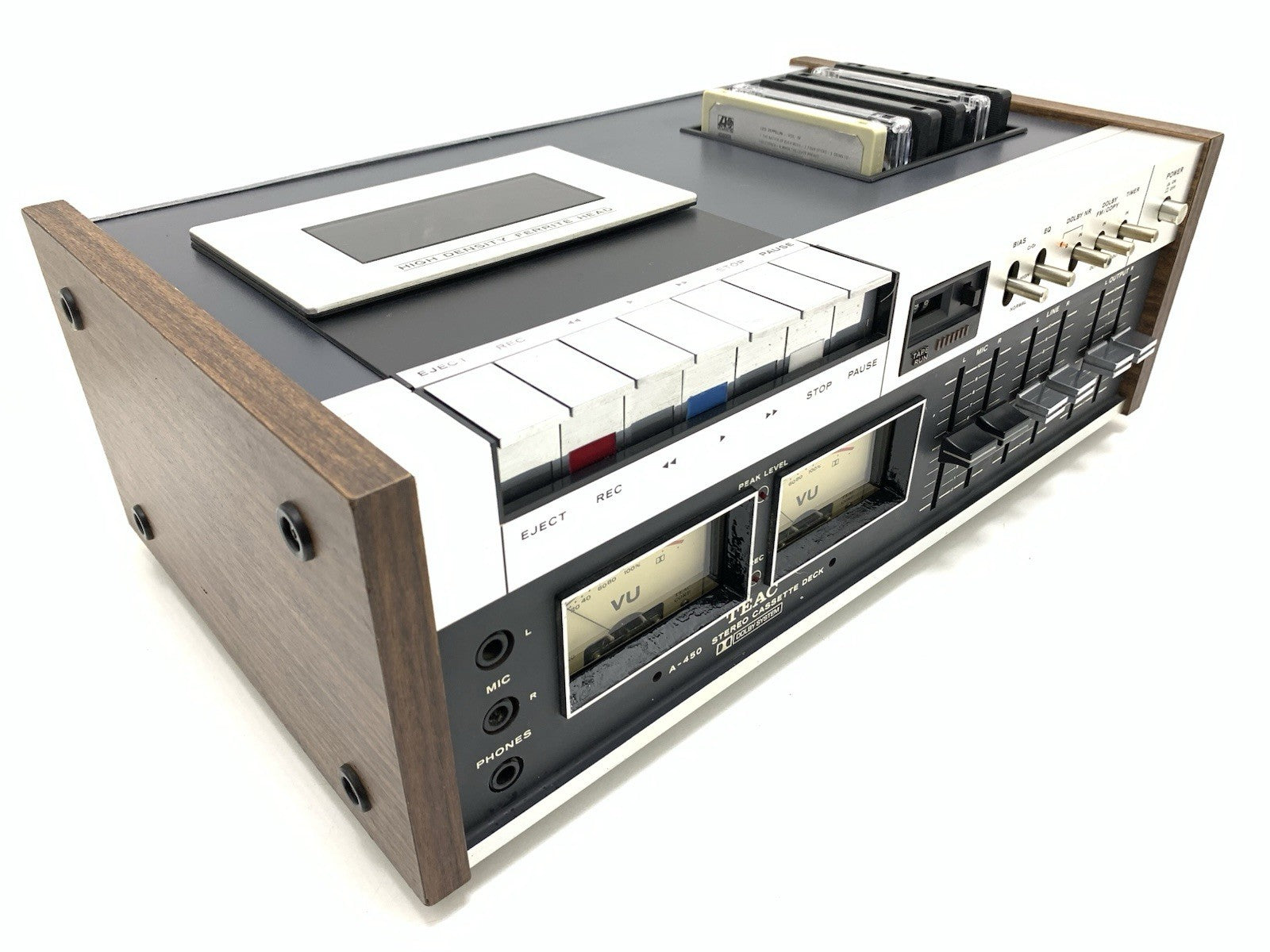 TEAC A 450 Stereo Cassette Tape Deck 2 Head Vintage 1974 Working Good Look