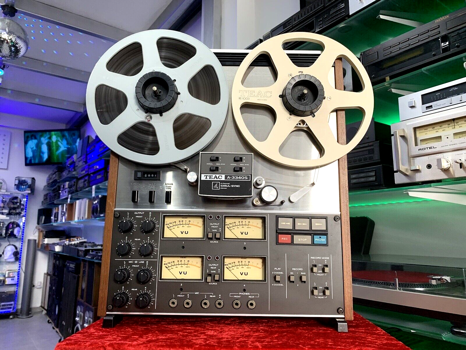 TEAC A-3340S 4 Channel Simul-Sync Reel to Reel 10" Tape Vintage WORK Good Look