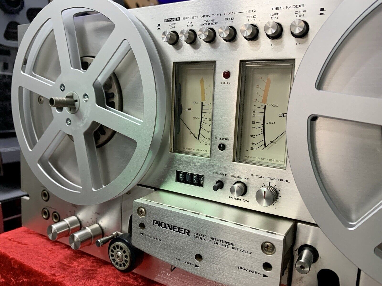 PIONEER RT 707 Reel to Reel 4 Track 7" Tape Vintage 1977 AutoReverse WORK Good L