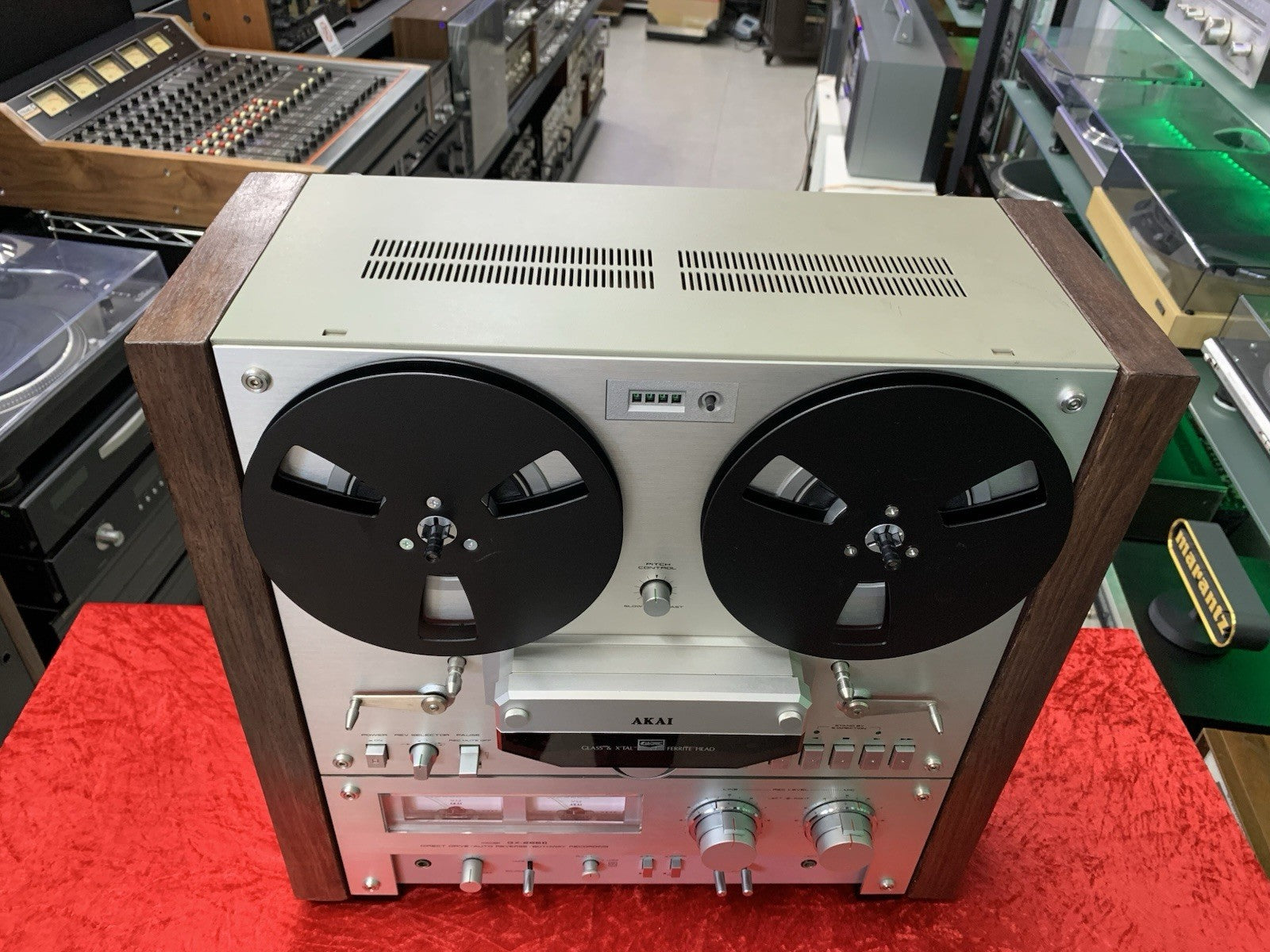 AKAI GX 266 II Open Reel Tape 4 Track 6 Heads Vintage Auto Reverse WORK GoodLook