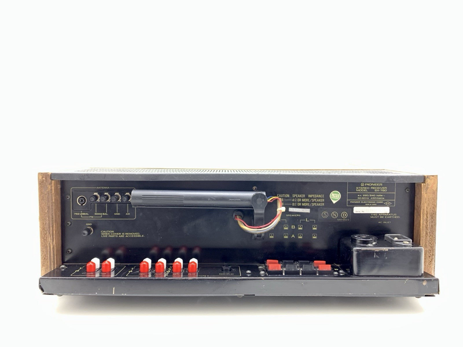 PIONEER SX 750 AM FM Stereo Receiver 50+50 Watts RMS Vintage 1976 WORK Good LOOK