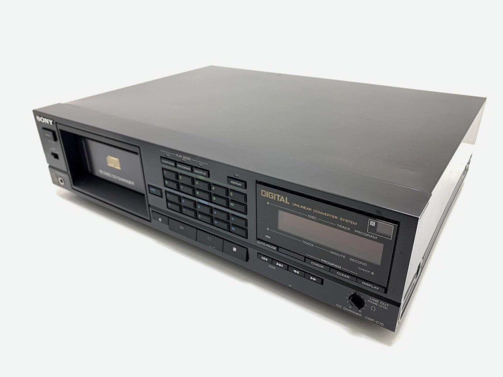 SONY CDP C10 Changeur De CD Compact 10 CD + Télécommande Vintage 1986 État Bon