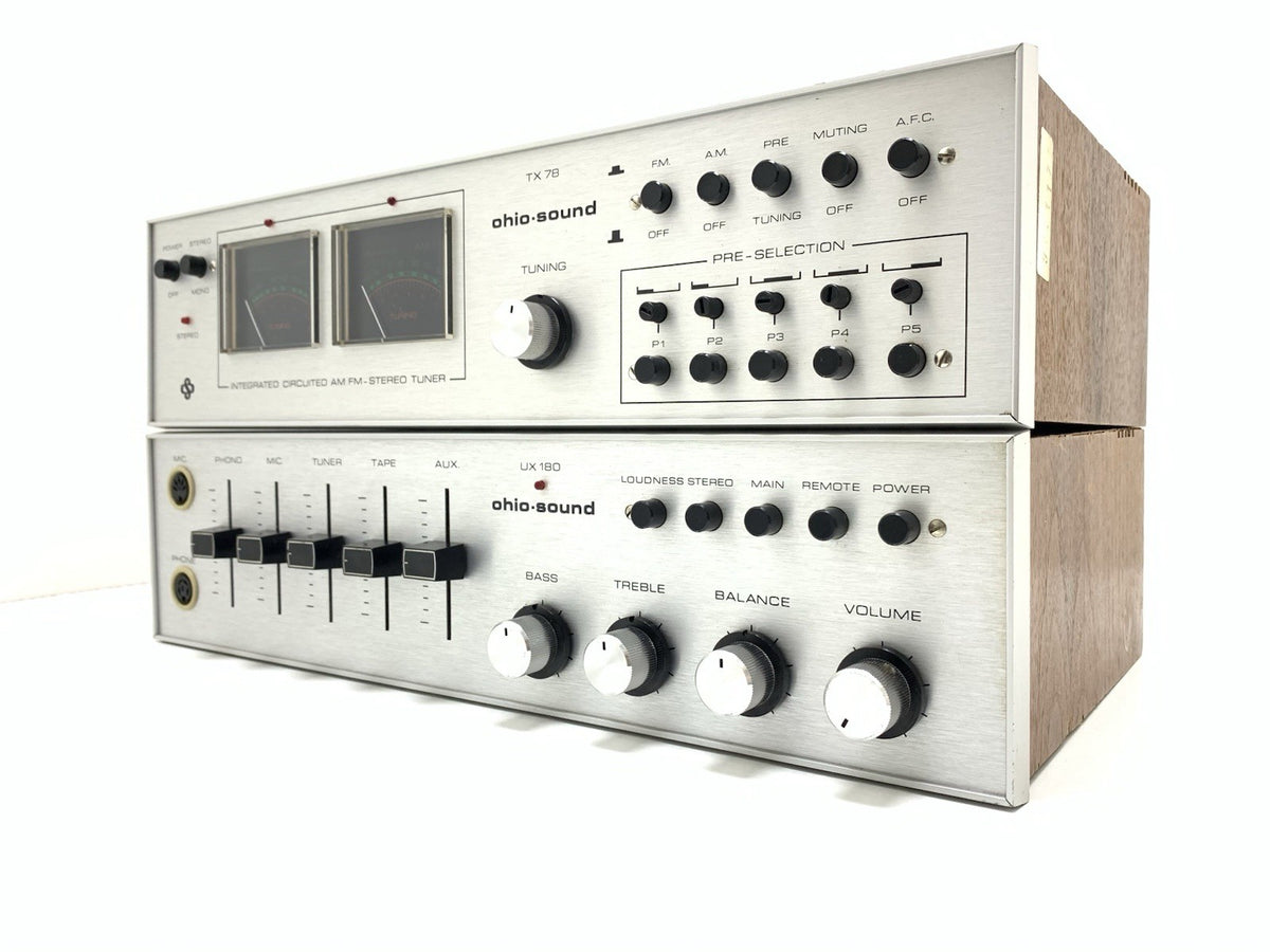Ohio-Sound UX 180 Amplifier & TX 78 Tuner Rare 1970s Vintage Hi-Fi Set Good Look