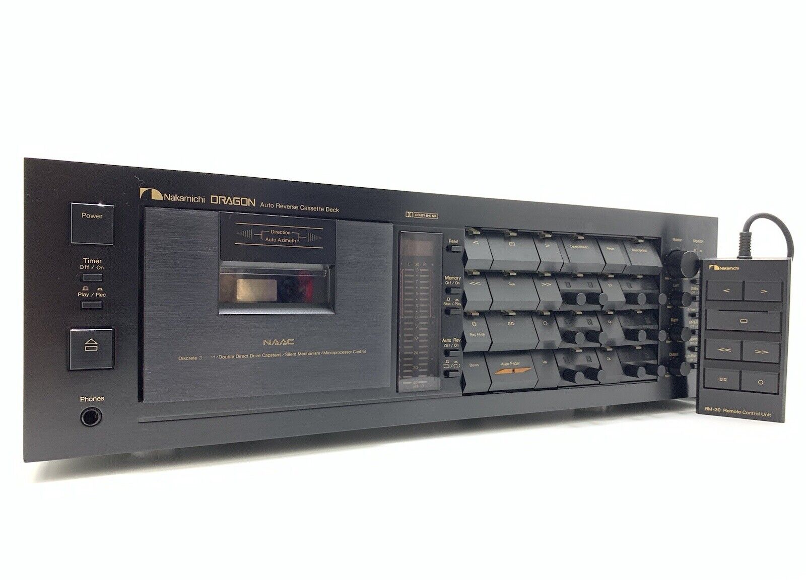 整備済みNakamichi DRAGON【極上品】ナカミチ　ドラゴン NAKAMICHI DRAGON 3 Head Hi End Cassette w/Original Remote Vintage