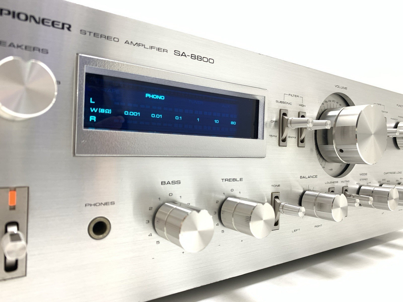 PIONEER SA 8800 Stereo Amplifier 2X 80Watts RMS Blue Line Vintage 1979 Good Look