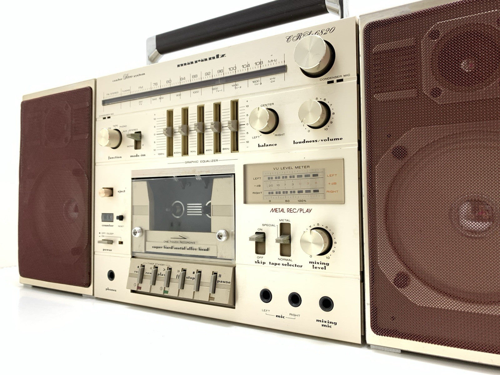 MARANTZ CRS 6820 RARE BOOMBOX STEREO Radio Cassette Vintage 1981 WORK Good Look