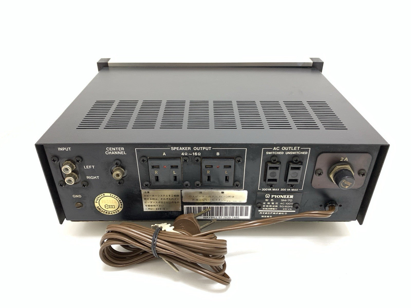 PIONEER SM-70 SM700 Stereo Power Amplifier 20+20W RMS Vintage 1969 WORK GoodLook