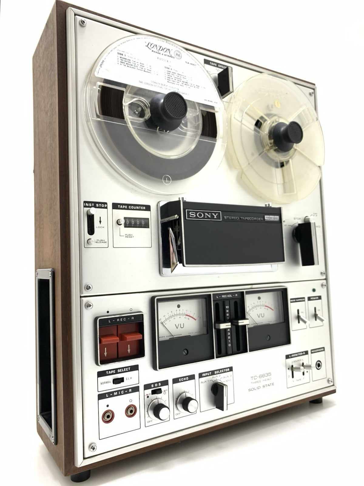 SONY TC 6335 Reel to Reel 4 Track 7" Tape 3 Head Vintage 1972  WORKING Good Look