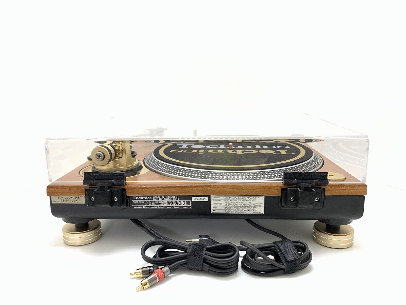 TECHNICS SL 1200 MK2 WOOD and GOLD Direct Drive Turntable Vintage WORK LIKE NEW