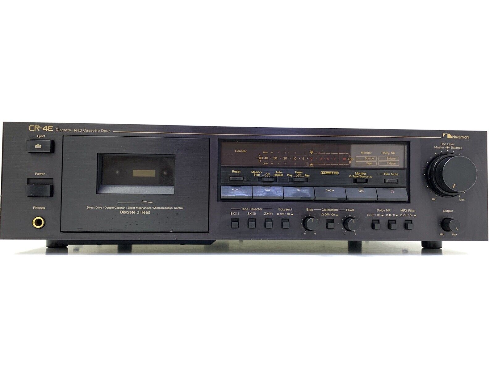 NAKAMICHI CR-4E 3 Head High End Cassette Tape Deck Vintage 1988 WORK Good Look