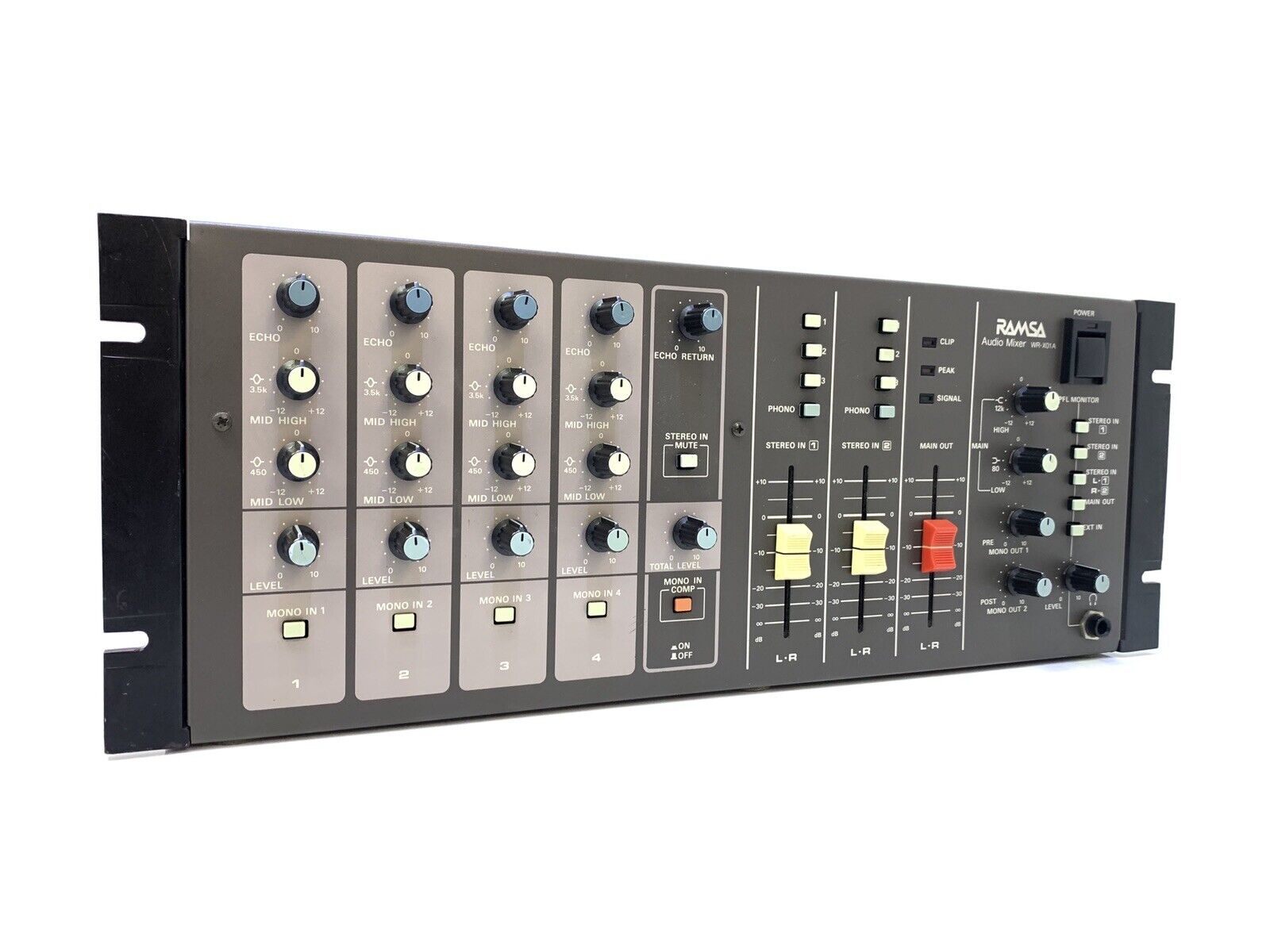 PANASONIC Ramsa Audio Mixer WR-M10A with Rackmount Ears Working 100% Like New