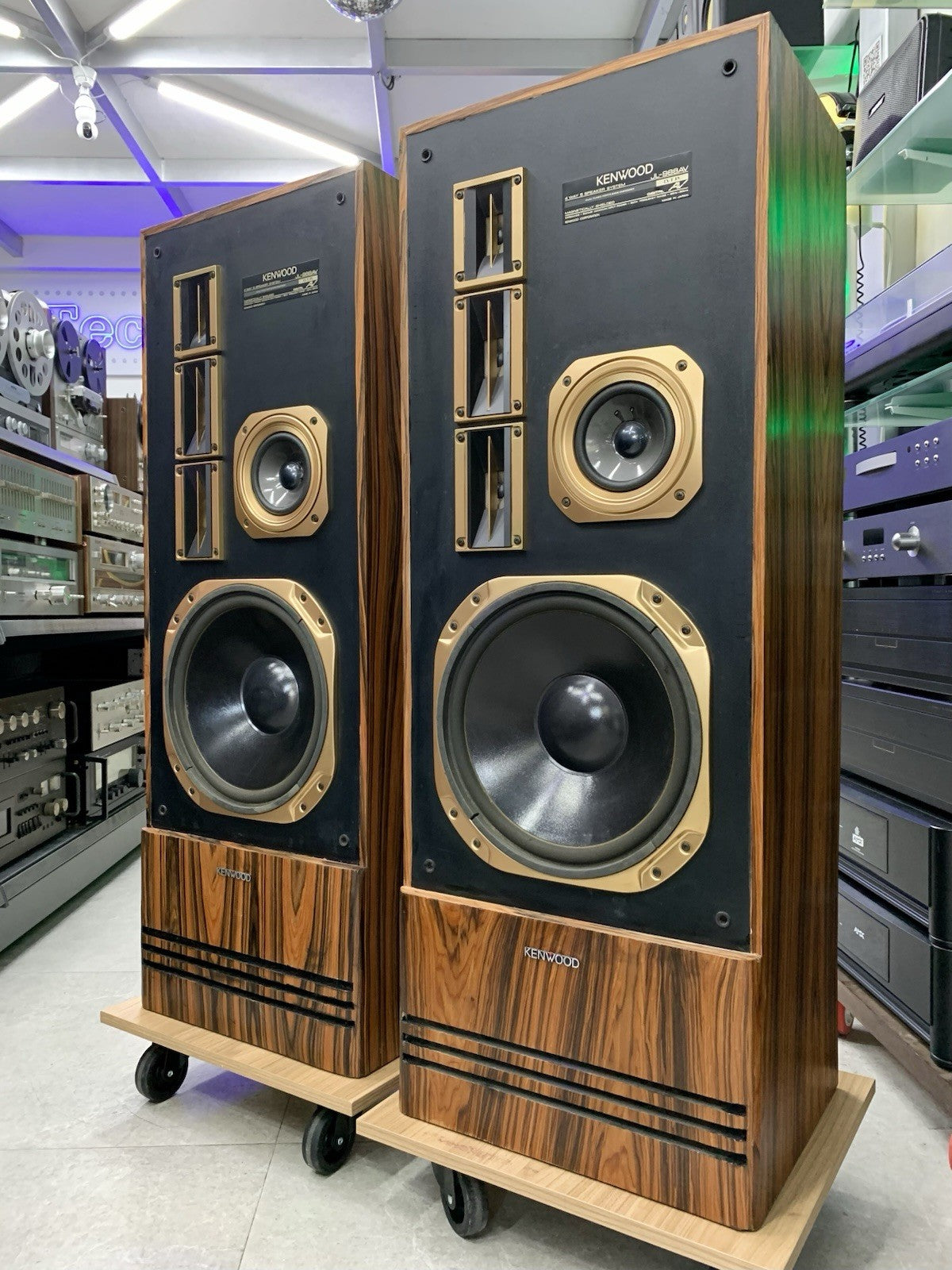 KENWOOD JL 988AV Hi End 5 Speakers 4 Way Premium Rosewood Vintage 1980 WORK Good