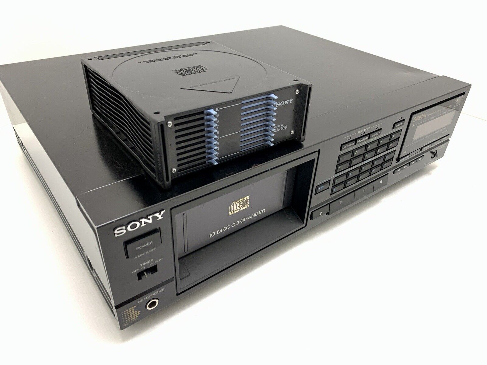 SONY CDP C10 Compact Disc 10 CD Changer + Remote Vintage 1986 WORK Good Look