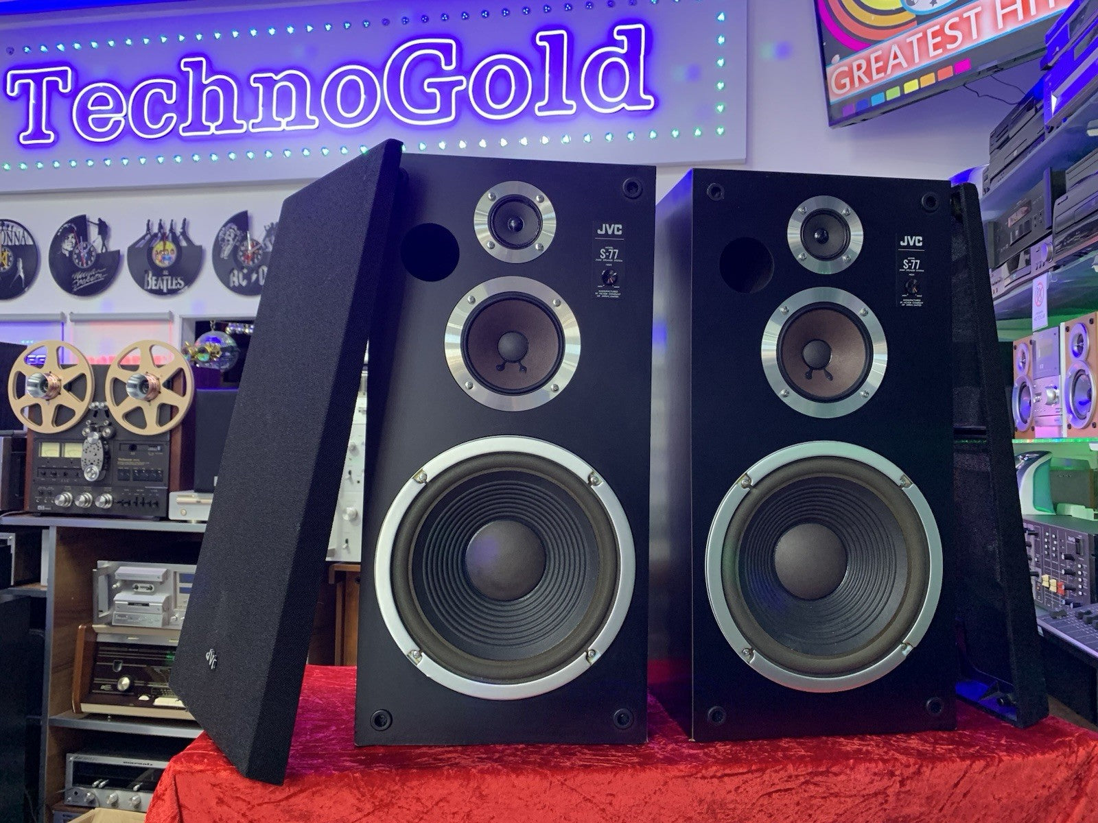 JVC S 77R Speakers 3Way System 120 Watts RMS Vintage 1980 Work Perfect Good Look