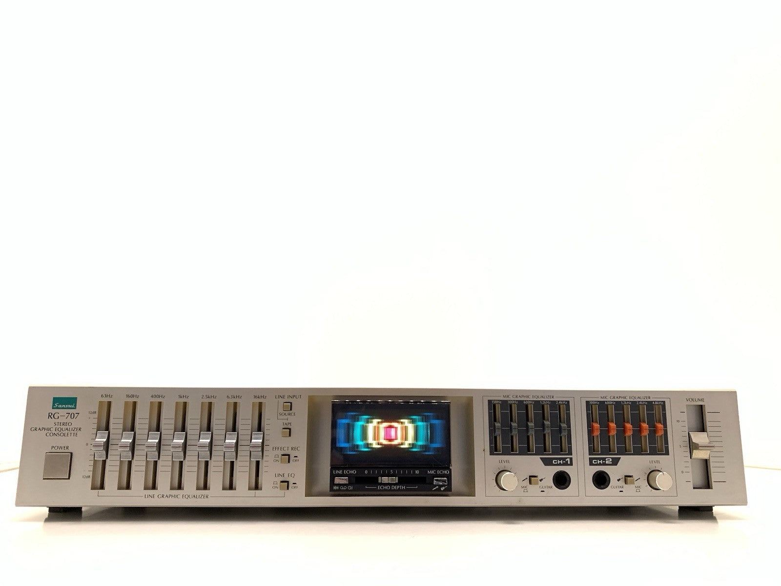 Sansui RG-707 Stereo Graphic Equalizer Consolette Vintage 1983 Work Good Look