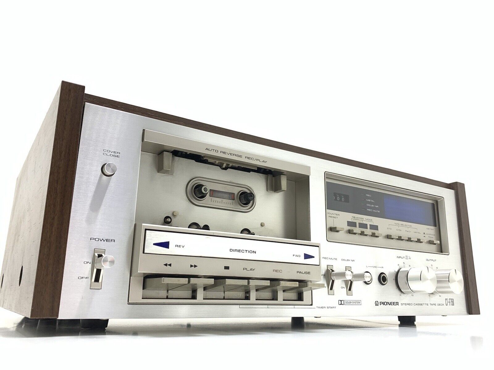 PIONEER CT-F750 Wood Box 2Head Auto Reverse Tape Cassette Vintage 1979 Good Look