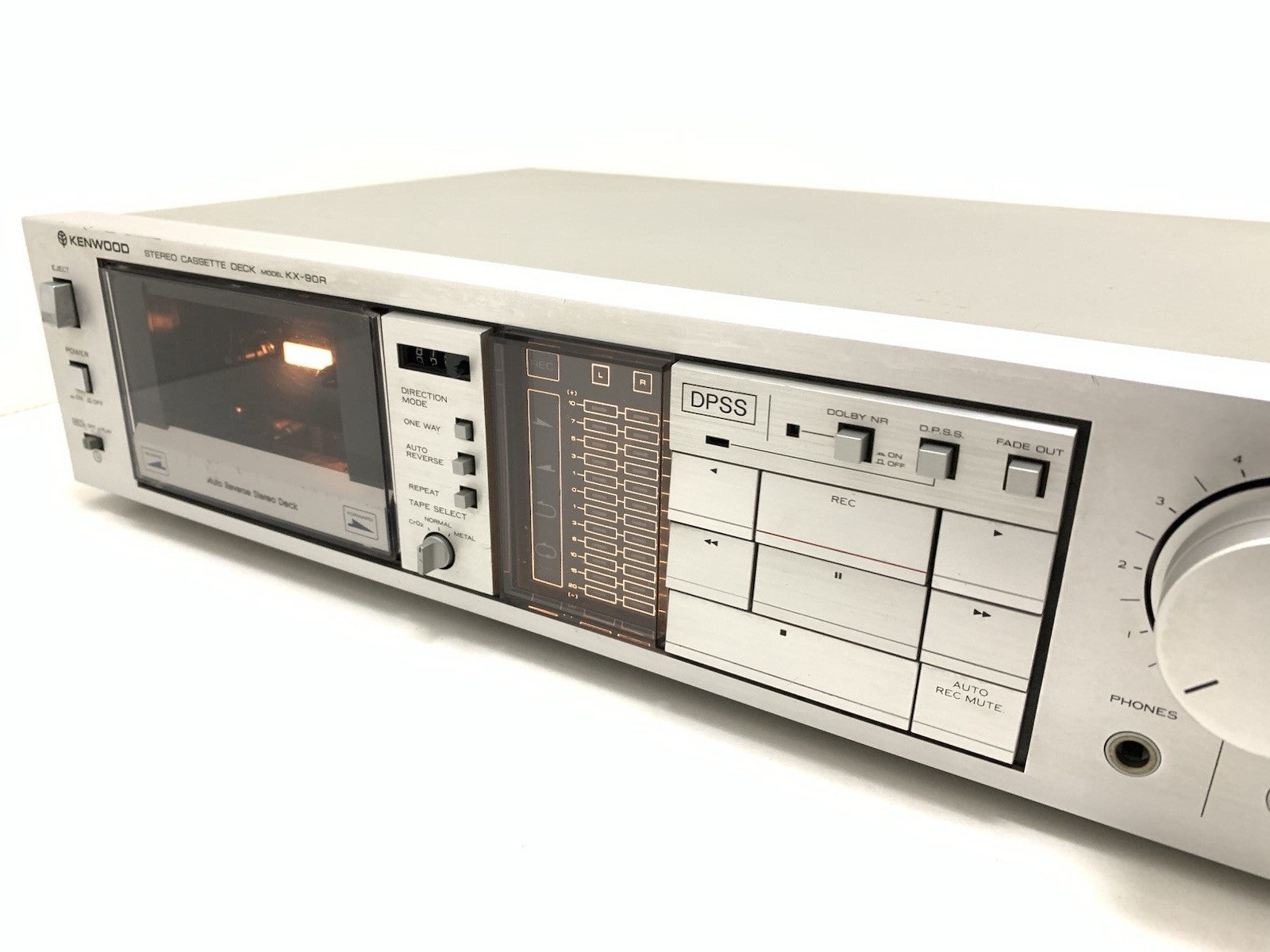 Kenwood KX 90R Stereo Cassette Tape Deck AutoReverse Vintage 1985 WORK Good Look