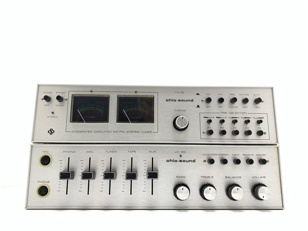 Ohio-Sound UX 180 Amplifier & TX 78 Tuner Rare 1970s Vintage Hi-Fi Set Good Look