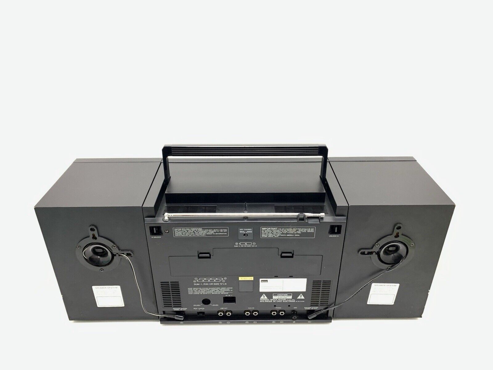 SANSUI CP 77W BOOMBOX STEREO Radio Doble Cassette Vintage 1980 WORK Good Look