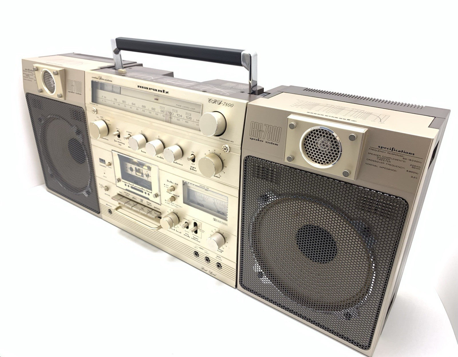 MARANTZ CRS 7800 BIG BOOMBOX STEREO Radio Cassette Vintage 1979 WORK Good Look