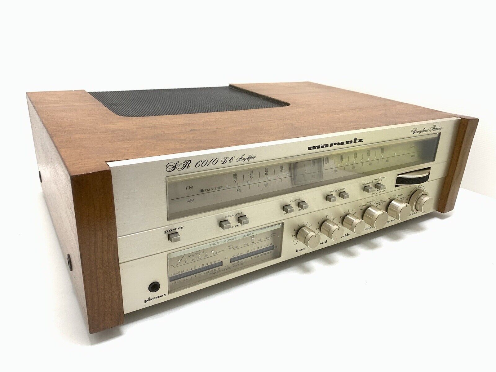 MARANTZ SR 6010 DC Stereo Receiver WOOD Case 160WRMS Vintage 1981 WORK Good Look