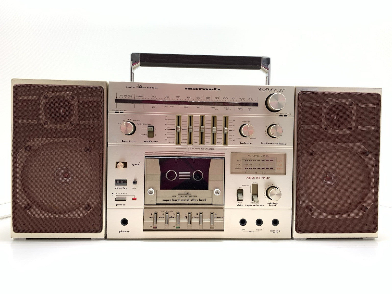 MARANTZ CRS 6820 RARE BOOMBOX STEREO Radio Cassette Vintage 1981 WORK Good Look