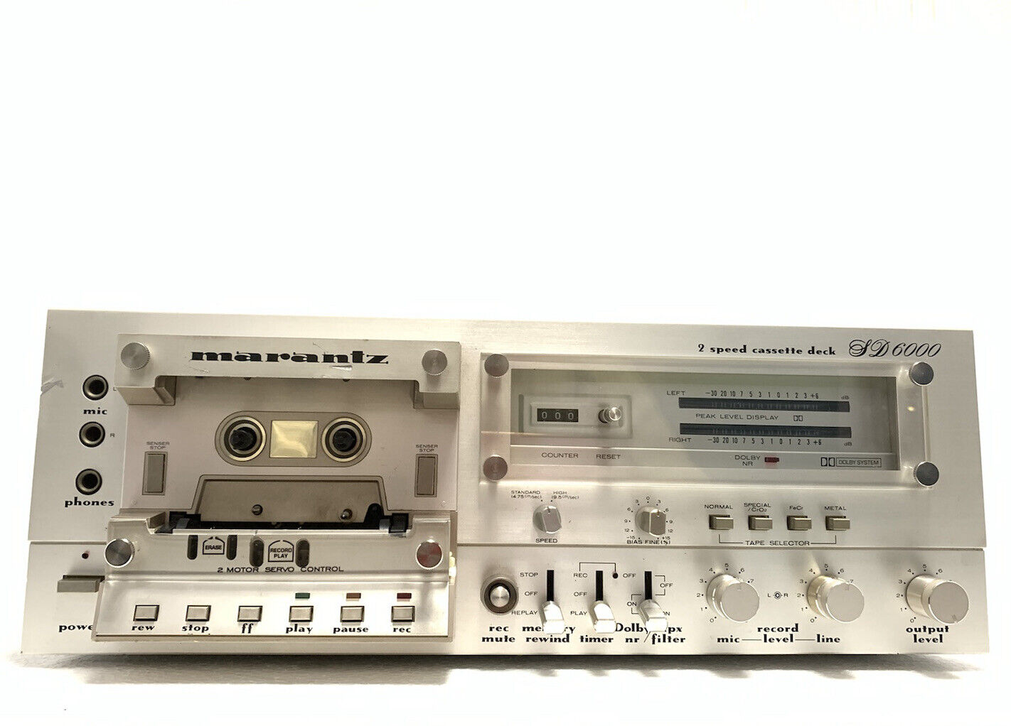MARANTZ SD 6000 Stereo Cassette Deck 2 Speed Vintage 1979 Hi End WORK Good Look