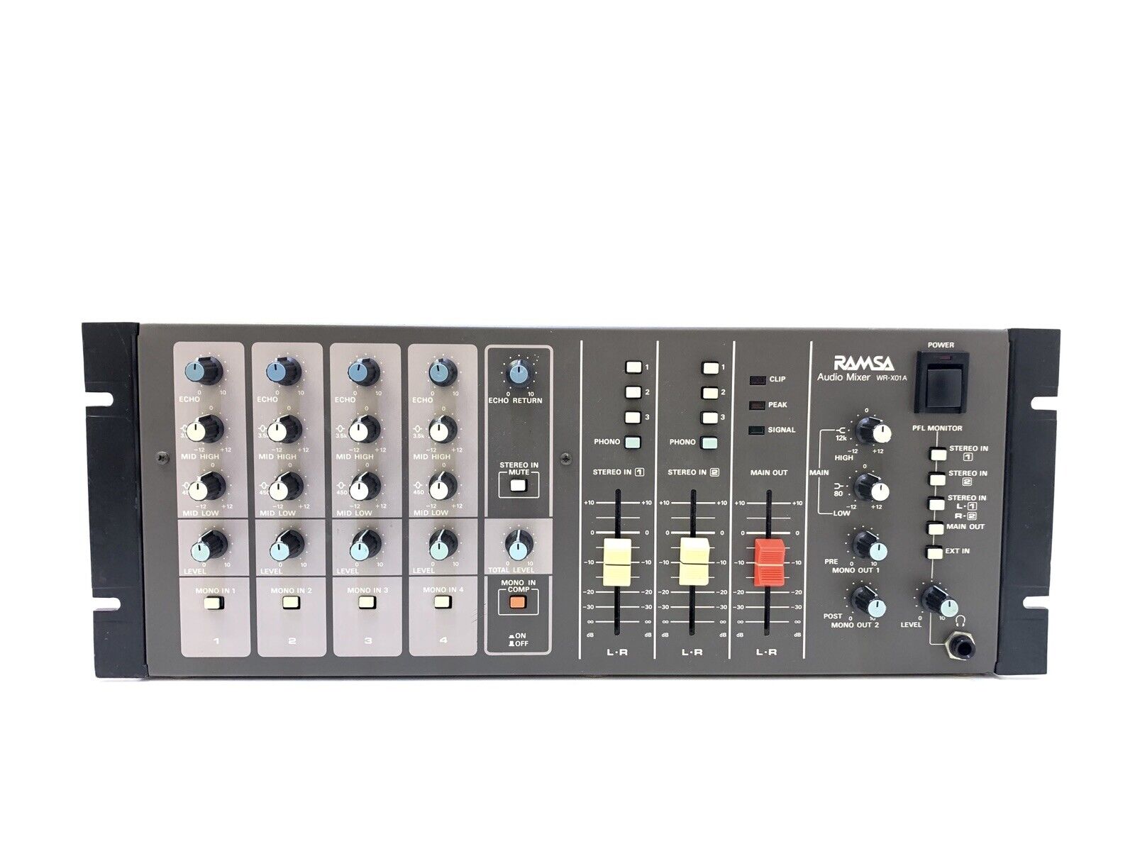 PANASONIC Ramsa Audio Mixer WR-M10A with Rackmount Ears Working 100% Like New