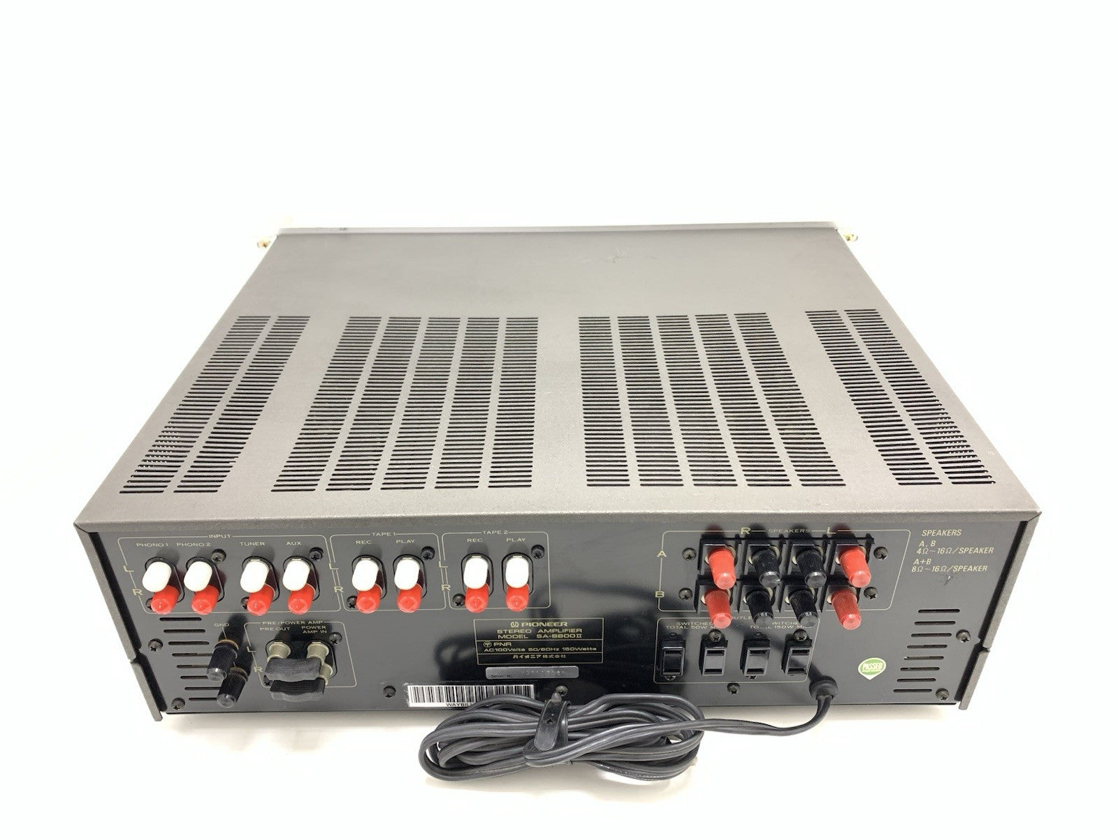 PIONEER SA 8800 II Rack Handles Stereo Amplifier 2 X 60W Vintage